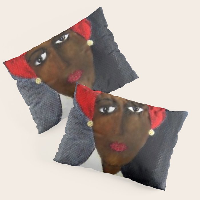 Rare African American Portrait of Aicha Goblet in a Red Hat by Amedeo Modigliani Pillow Sham Gallery Image 1