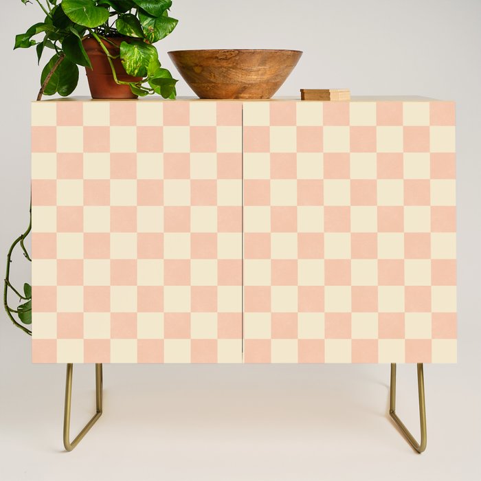 Checkers - peach pink and cream Credenza Gallery Image 1