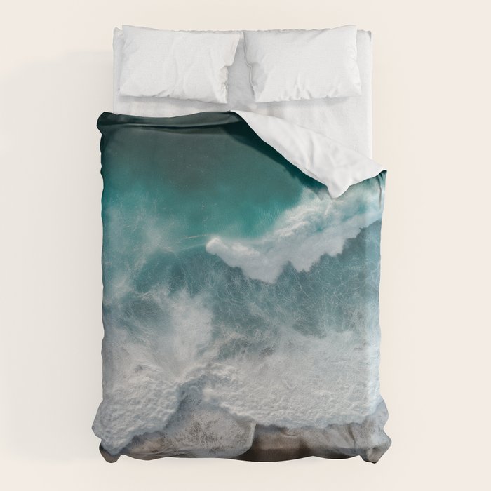 Aerial Ocean Waves - Coastal Photography Wall Art Duvet Cover Gallery Image 6