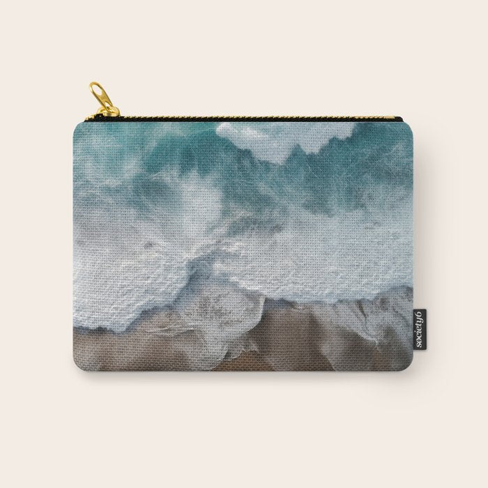 Aerial Ocean Waves - Coastal Photography Wall Art Carry All Pouch Gallery Image 1