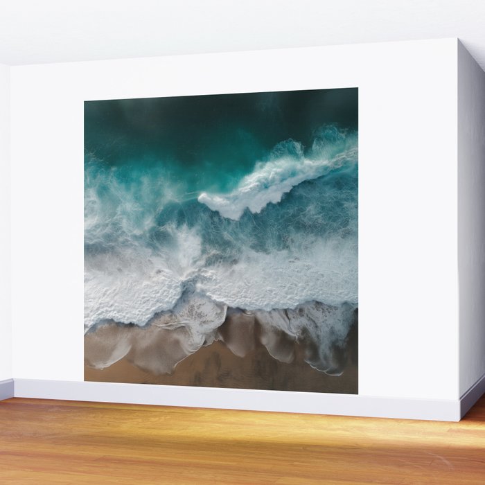 Aerial Ocean Waves - Coastal Photography Wall Art Wall Mural Gallery Image 2