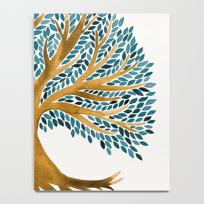 Tree of Life Watercolor - Ochre & Teal Notebook Gallery Image 4
