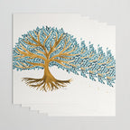 Tree of Life Watercolor - Ochre & Teal Wrapping Paper Gallery Image 3