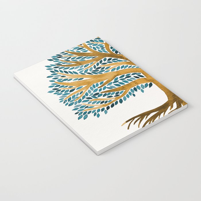 Tree of Life Watercolor - Ochre & Teal Notebook Gallery Image 3