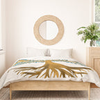 Tree of Life Watercolor - Ochre & Teal Duvet Cover Gallery Image 3