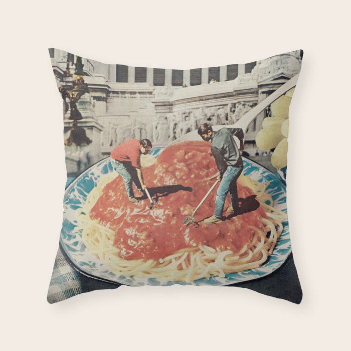 Diggin Spaghetti - Men at work  Throw Pillow Gallery Image 6