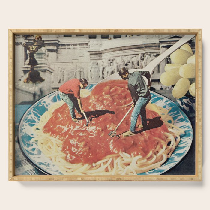 Diggin Spaghetti - Men at work  Serving Tray Gallery Image 1