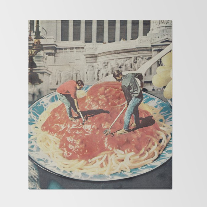 Diggin Spaghetti - Men at work  Throw Blanket Gallery Image 2