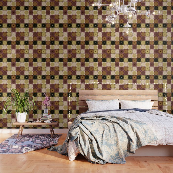Retro Flowers Check Pattern III Wallpaper Gallery Image 3