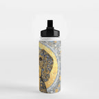 Blue and Gold Klimt Dog with Geometric Patterns  Water Bottle Gallery Image 2