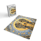 Blue and Gold Klimt Dog with Geometric Patterns  Jigsaw Puzzle Gallery Image 2