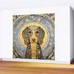 Blue and Gold Klimt Dog with Geometric Patterns  Wall Mural Gallery Image 2
