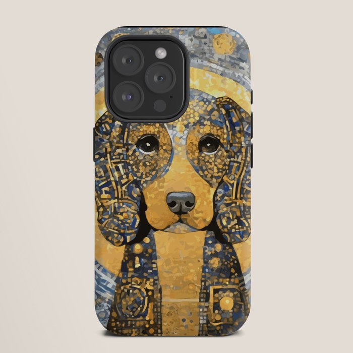Blue and Gold Klimt Dog with Geometric Patterns  iPhone Case Gallery Image 11