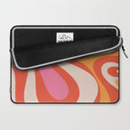 Mod Swirl Retro Modern Abstract Pattern Bright Pink Orange Beige Laptop Sleeve Gallery Image 2