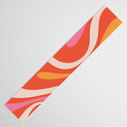 Mod Swirl Retro Modern Abstract Pattern Bright Pink Orange Beige Table Runner Gallery Image 3