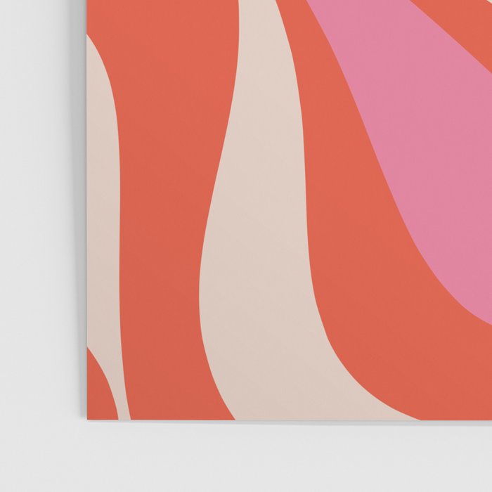 Mod Swirl Retro Modern Abstract Pattern Bright Pink Orange Beige Poster Gallery Image 3