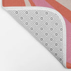 Mod Swirl Retro Modern Abstract Pattern Bright Pink Orange Beige Bath Mat Gallery Image 2