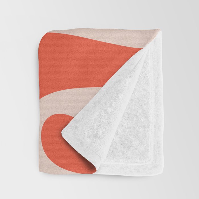 Mod Swirl Retro Modern Abstract Pattern Bright Pink Orange Beige Throw Blanket Gallery Image 3