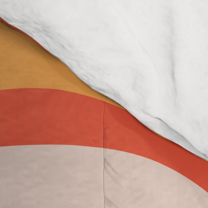 Mod Swirl Retro Modern Abstract Pattern Bright Pink Orange Beige Comforter Gallery Image 4