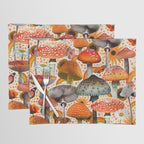 Mushroom Collage Print in Cream Placemat Gallery Image 1