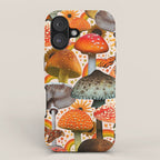 Mushroom Collage Print in Cream iPhone Case Gallery Image 1