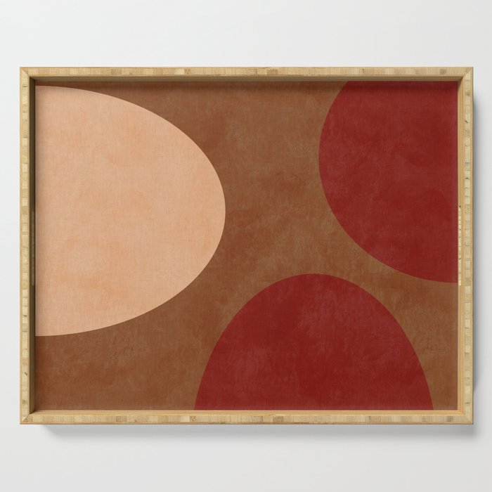 abstract retro shapes earthy 12 Serving Tray Gallery Image 1