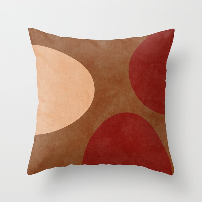 abstract retro shapes earthy 12 Throw Pillow Gallery Image 1