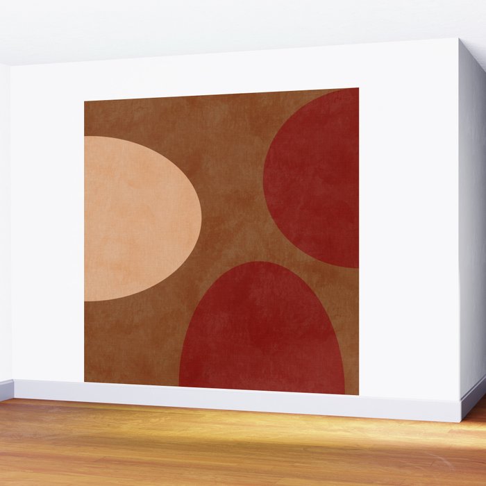 abstract retro shapes earthy 12 Wall Mural Gallery Image 2