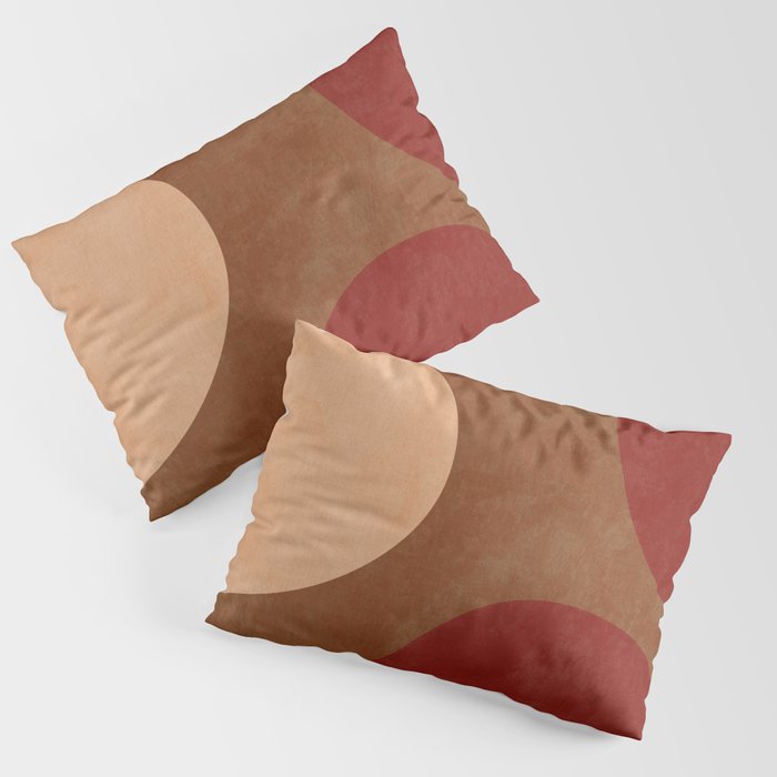abstract retro shapes earthy 12 Pillow Sham Gallery Image 1