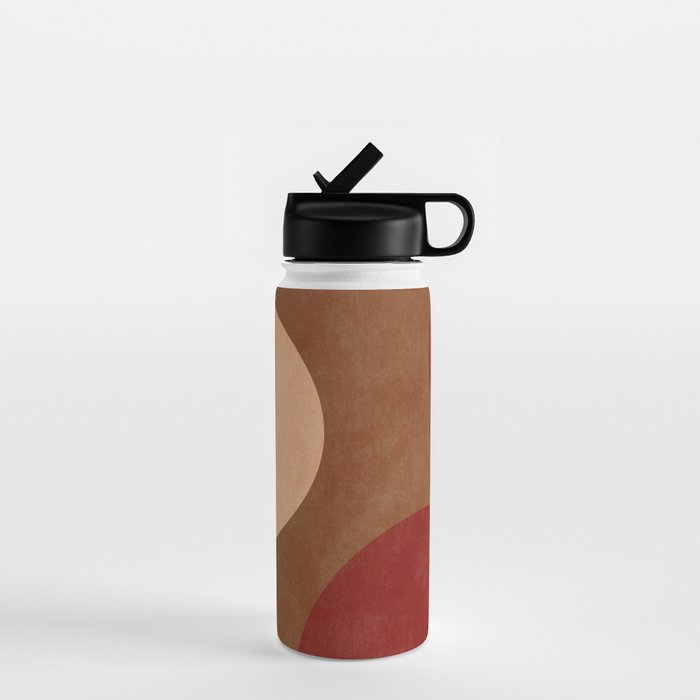 abstract retro shapes earthy 12 Water Bottle Gallery Image 1