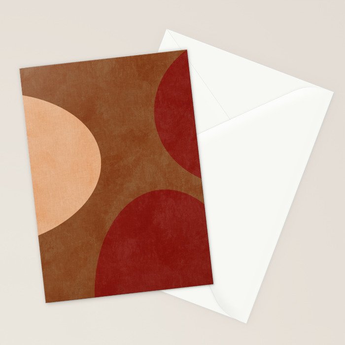 abstract retro shapes earthy 12 Stationery Card Gallery Image 2