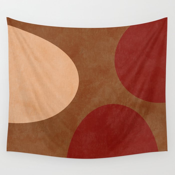 abstract retro shapes earthy 12 Wall Tapestry Gallery Image 1
