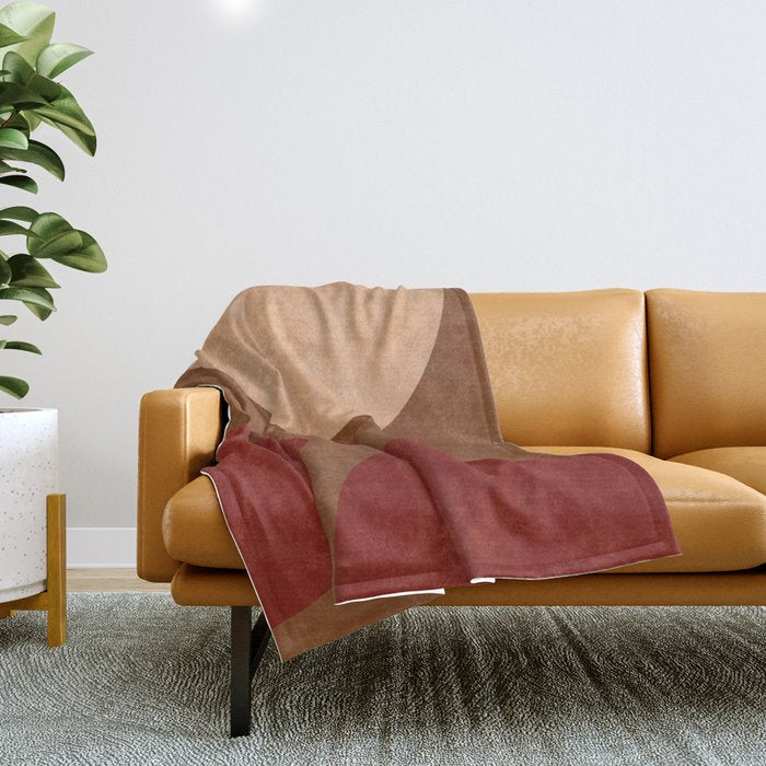 abstract retro shapes earthy 12 Throw Blanket Gallery Image 1