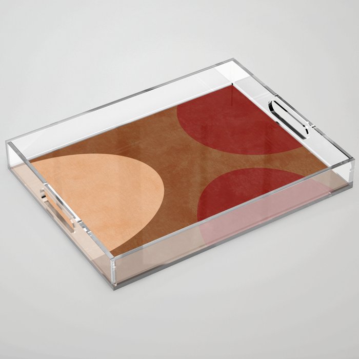 abstract retro shapes earthy 12 Acrylic Tray Gallery Image 1