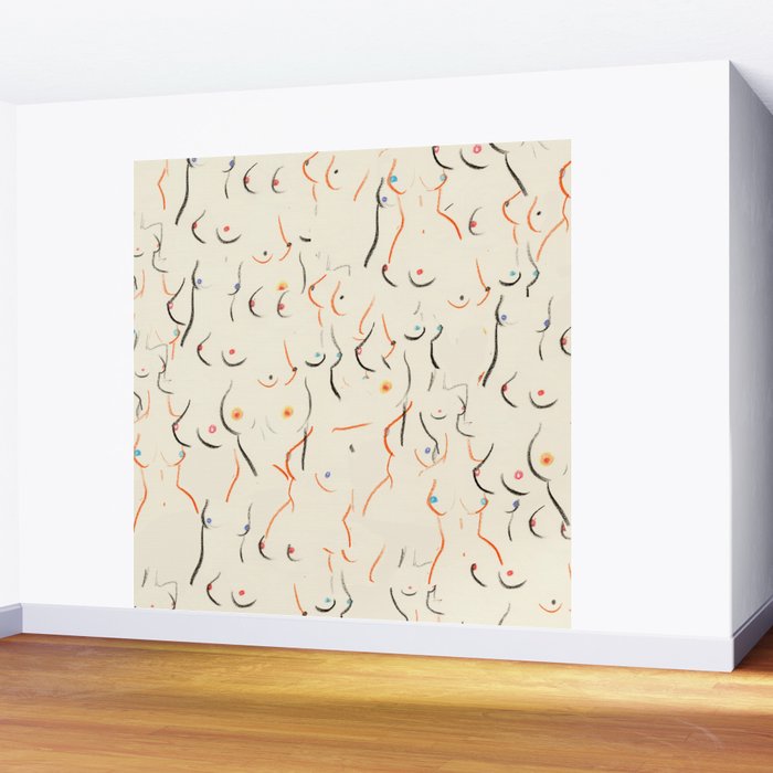 Breasts in Cream Wall Mural Gallery Image 2