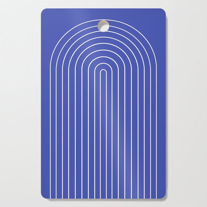Minimal Arch XXI Bright Blue Modern Geometric Lines Cutting Board Gallery Image 1