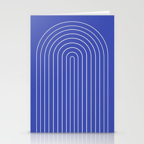 Minimal Arch XXI Bright Blue Modern Geometric Lines Stationery Card Gallery Image 1