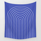 Minimal Arch XXI Bright Blue Modern Geometric Lines Wall Tapestry Gallery Image 4