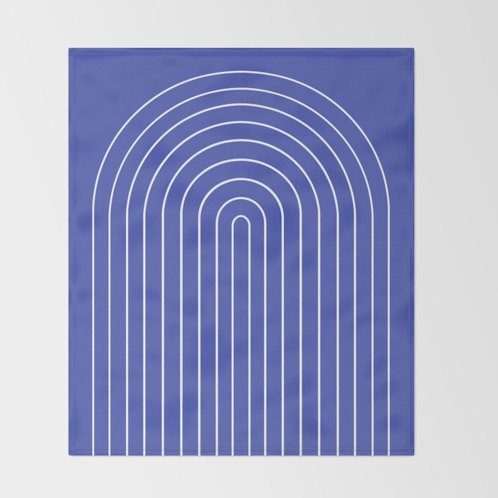Minimal Arch XXI Bright Blue Modern Geometric Lines Throw Blanket Gallery Image 2