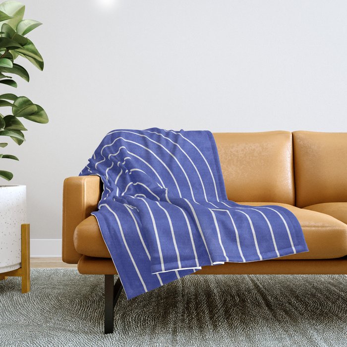 Minimal Arch XXI Bright Blue Modern Geometric Lines Throw Blanket Gallery Image 1