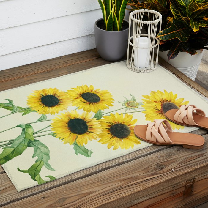 Sunflowers Outdoor Rug Gallery Image 2