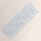 Christmas Toile // Blue & White Yoga Mat Gallery Image 1