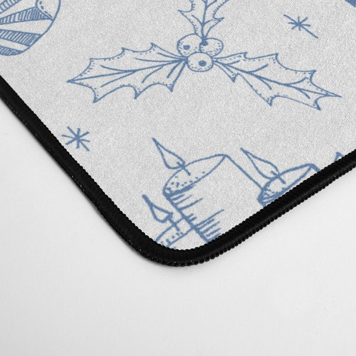Christmas Toile // Blue & White Desk Mat Gallery Image 4