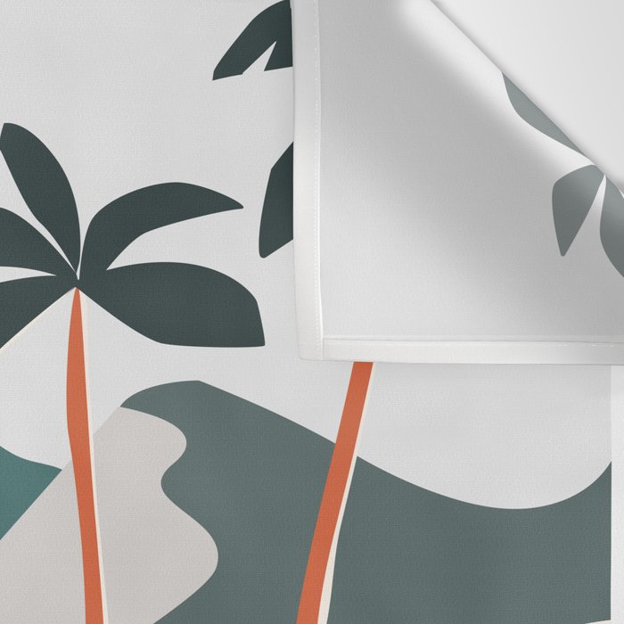 Single Fin Soul - Surfing Illustration with Longboard Balancing Surfer Girl Wall Tapestry Gallery Image 3
