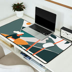 Single Fin Soul - Surfing Illustration with Longboard Balancing Surfer Girl Desk Mat Gallery Image 2