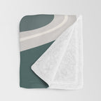 Single Fin Soul - Surfing Illustration with Longboard Balancing Surfer Girl Throw Blanket Gallery Image 3