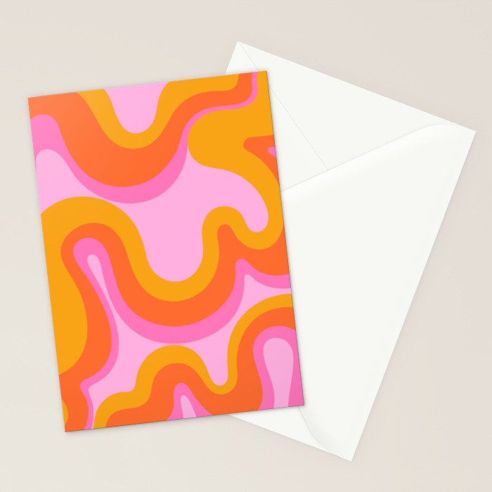 Groovy Swirl - Sunset Stationery Card Gallery Image 2
