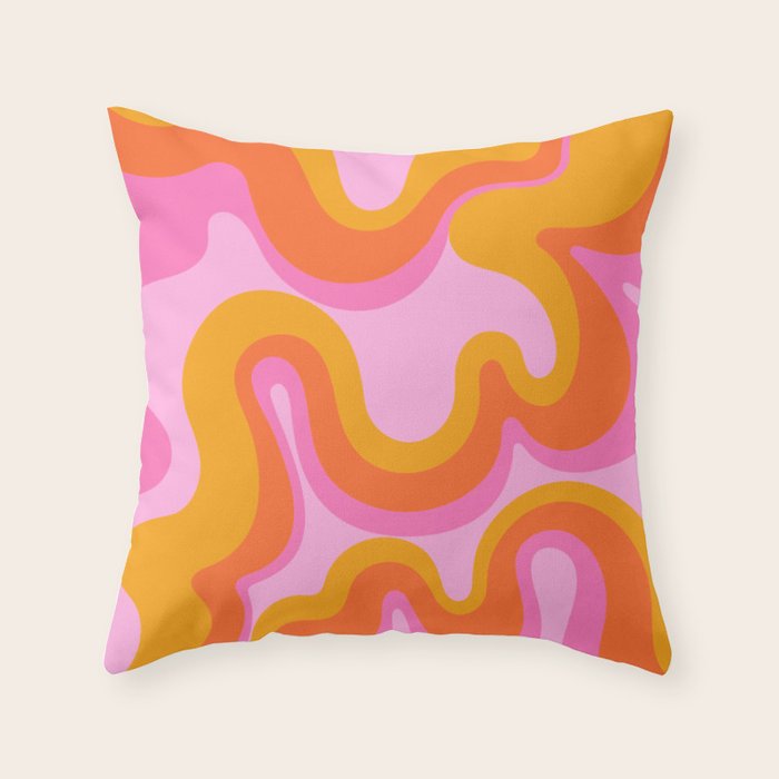 Groovy Swirl - Sunset Throw Pillow Gallery Image 6