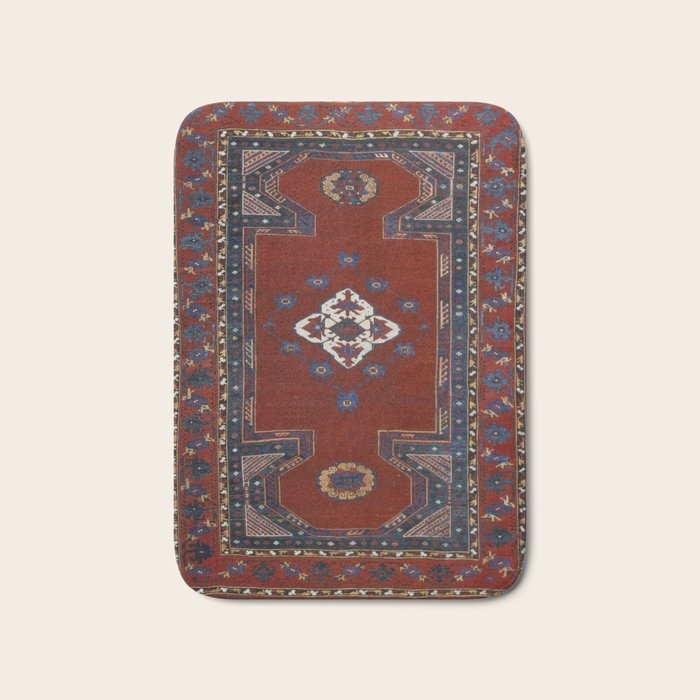Antique Anatolian Ushak Crimson Wine Turkish Rug Bath Mat Gallery Image 1