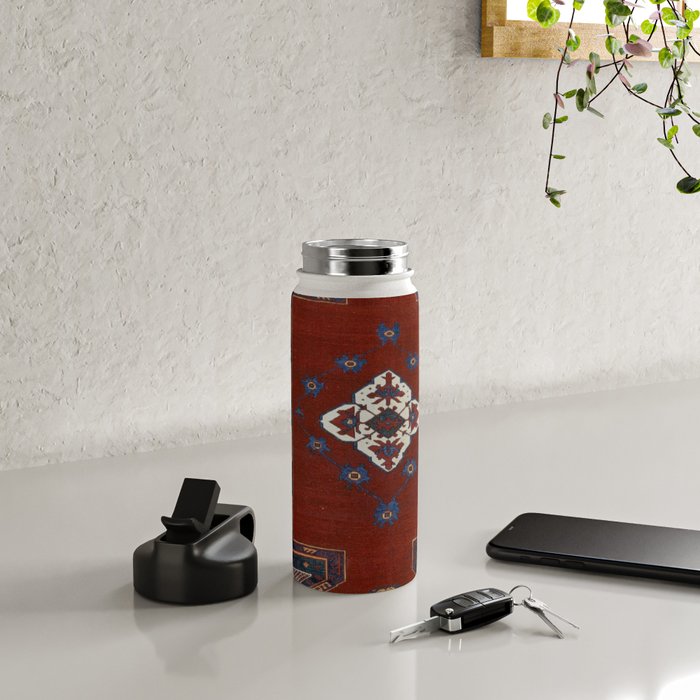 Antique Anatolian Ushak Crimson Wine Turkish Rug Water Bottle Gallery Image 4